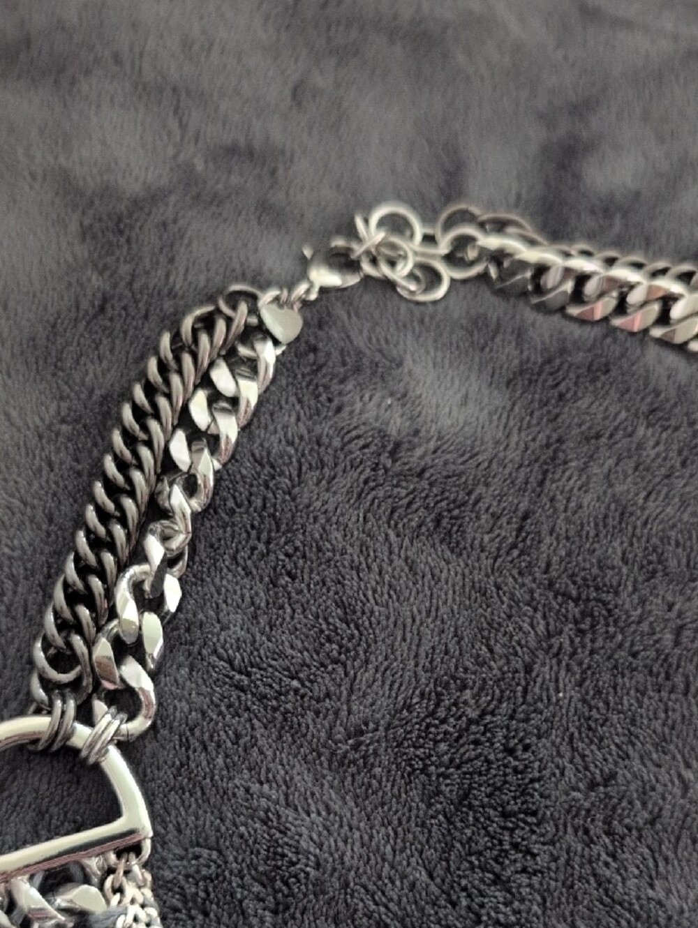 Rare Stella And Dot "Femme Fatale" Silver Multi-Row Chain Statement Necklace - Picture 3 of 4